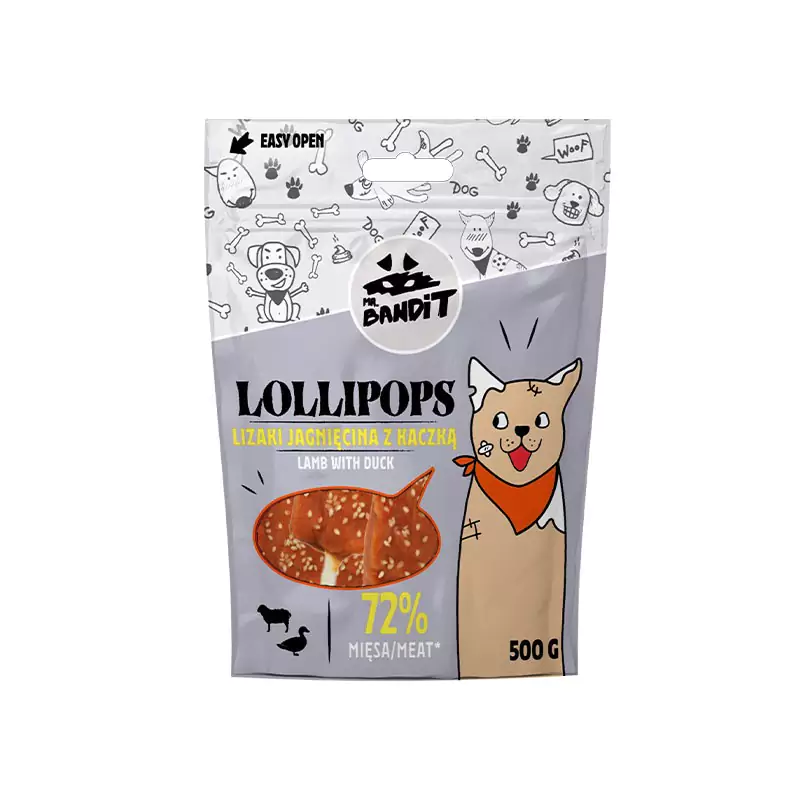 Mr. Bandit LOLLIPOPS Lamb and duck – лакомство с агнешко и патица за кучета